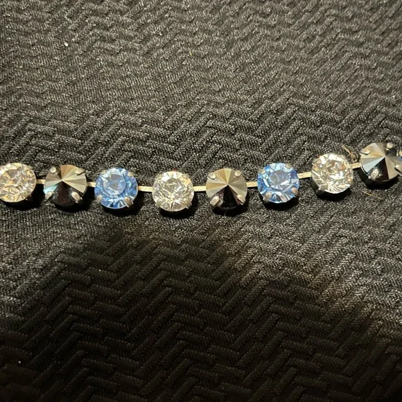 SABIKA CLASSICS CHOKER. CLEAR, BLUE AND BLACK SWAROVSKI CRYSTALS NEW! - Picture 4 of 7